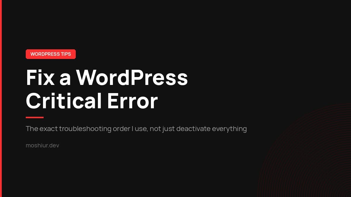 How to fix a WordPress critical error using recovery mode and debug logging