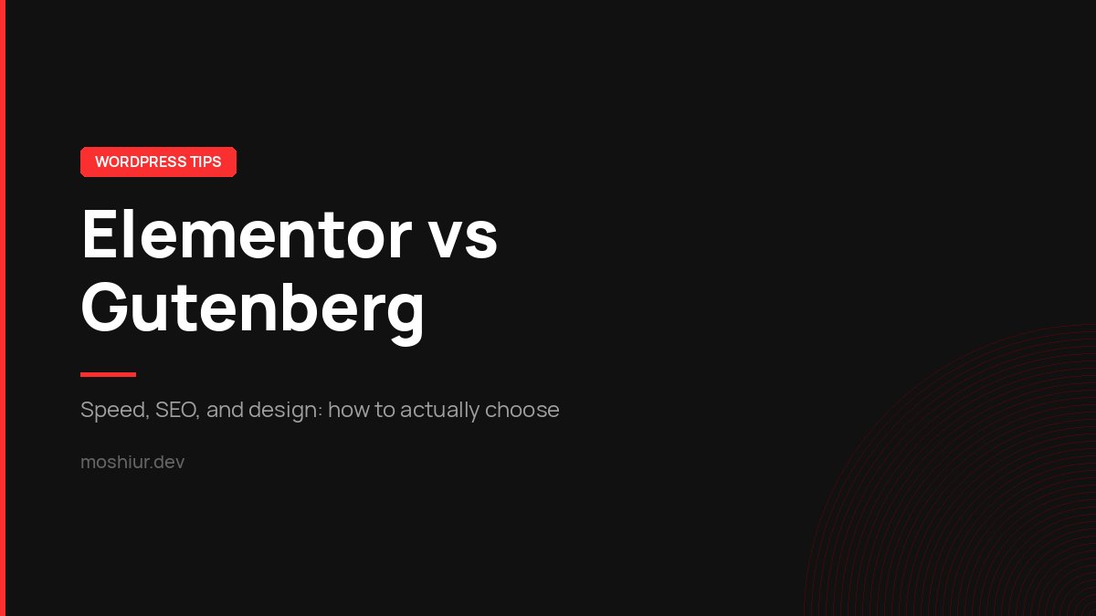 Elementor vs Gutenberg WordPress editor comparison graphic