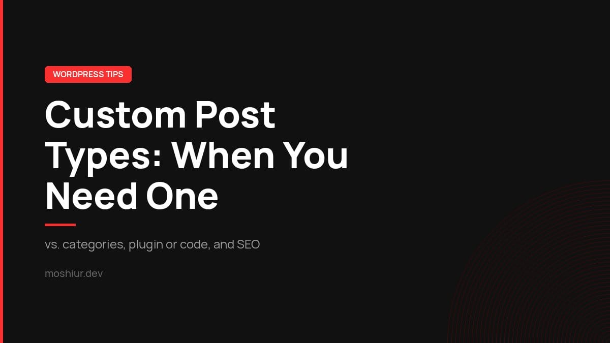 Diagram illustrating WordPress custom post types versus categories