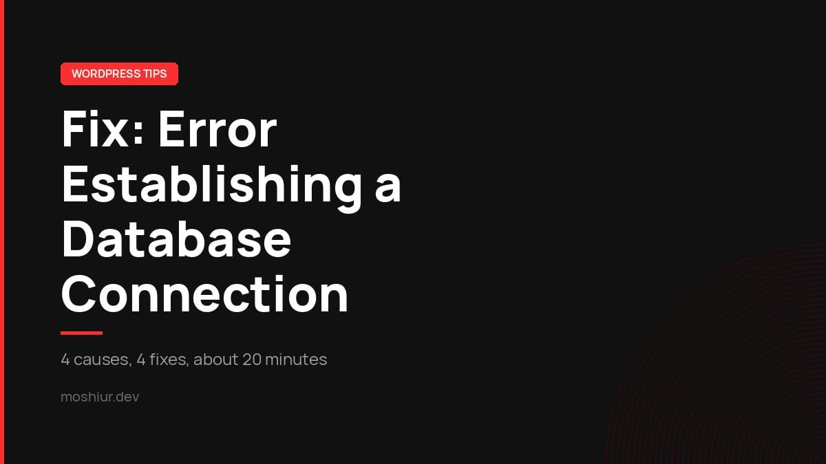 Featured image: how to fix error establishing a database connection in WordPress