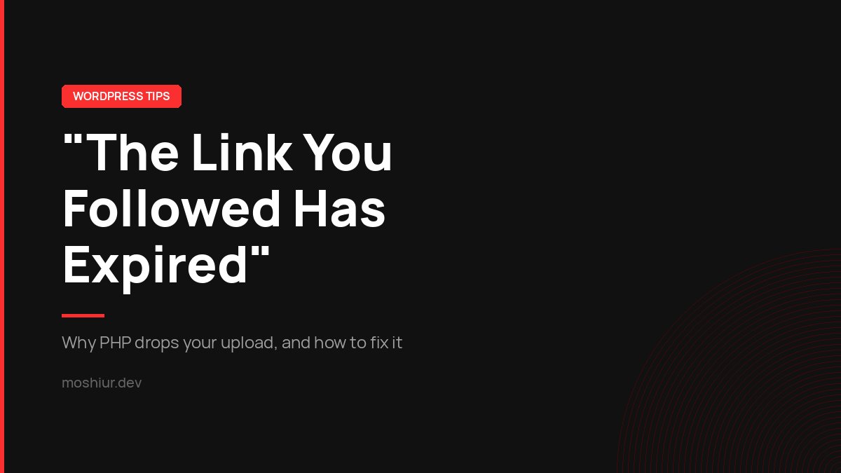 The link you followed has expired WordPress error fix guide featured image