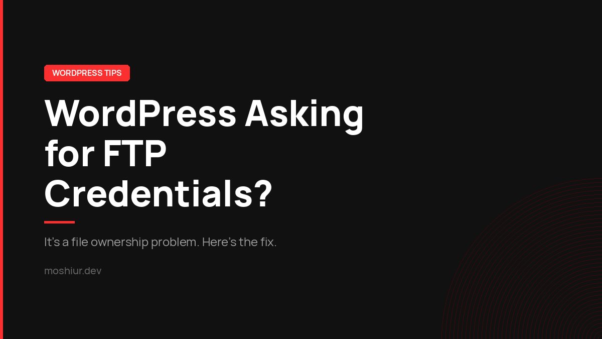 WordPress Asking for FTP Credentials? Here’s the Real Fix