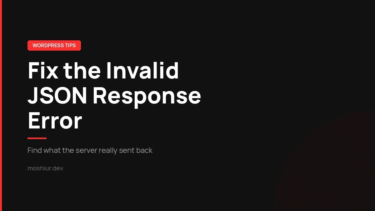 How to fix the WordPress "updating failed, the response is not a valid JSON response" error